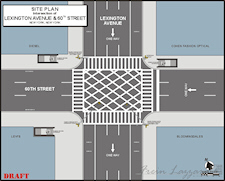 Scaled site plan of simple intersection